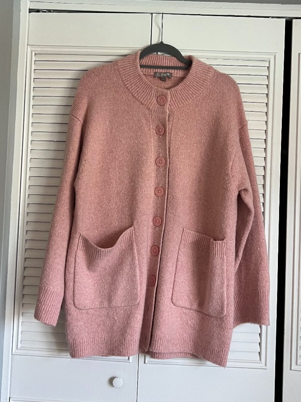 J. Crew Relaxed Wool Blend Pink Cardigan